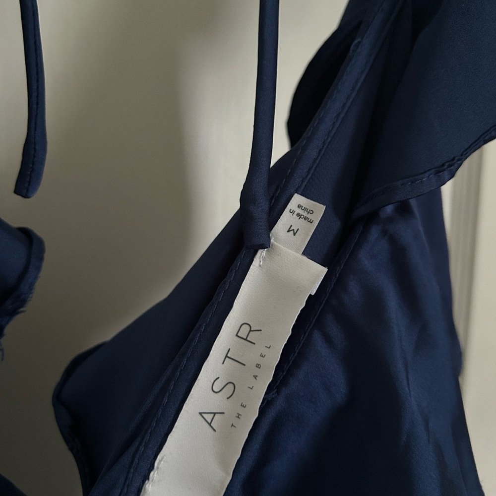 Astr Blue Ruffled Wrap Midi Dress - Picture 3 of 3